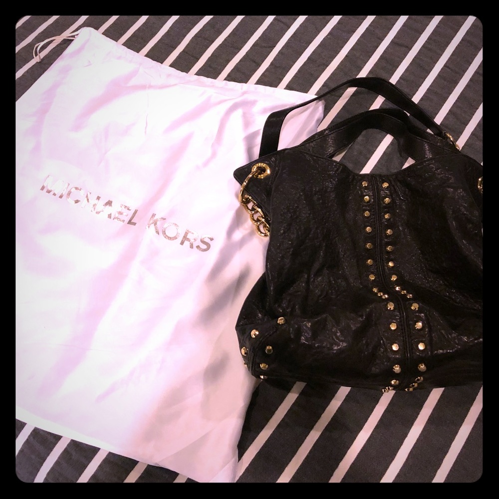 Michael Kors gold studded purse